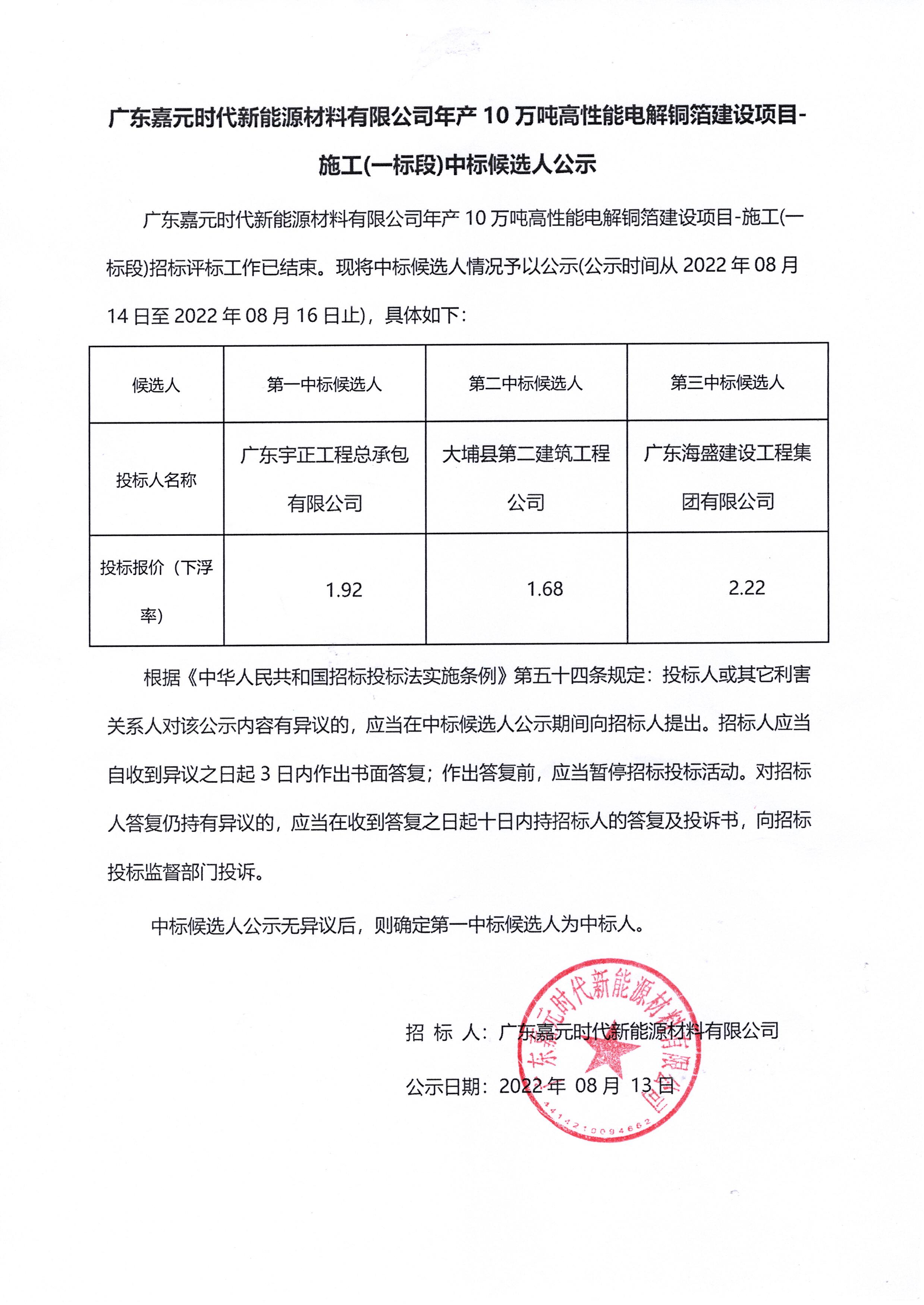 廣東嘉元時代新能源材料有限公司年產10萬噸高性能電解銅箔建設項目-施工(一標段)中標候選人公示.jpg