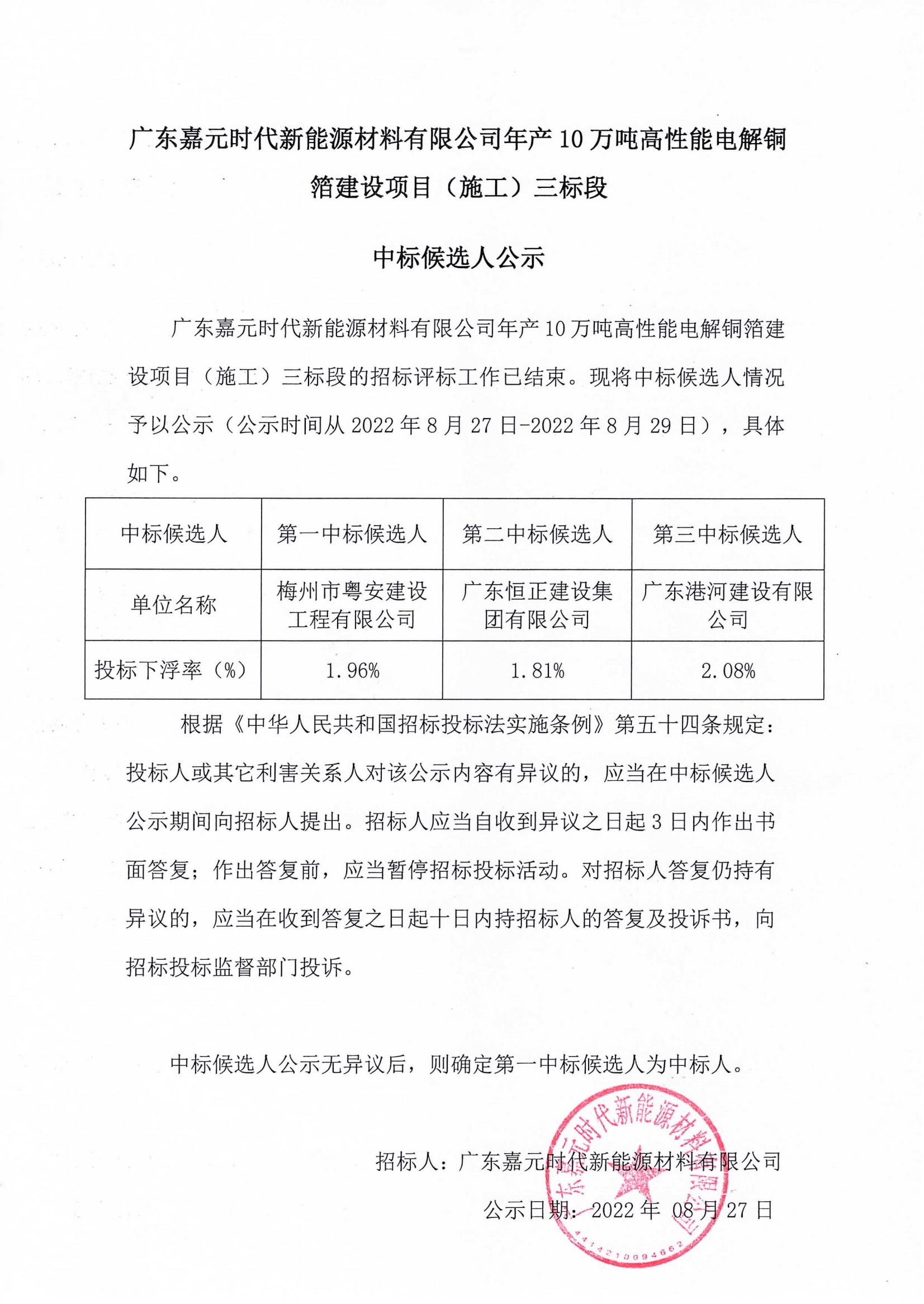 廣東嘉元時代新能源材料有限公司年產10萬噸高性能電解銅箔建設項目（施工）三標段中標候選人公示_00.jpg